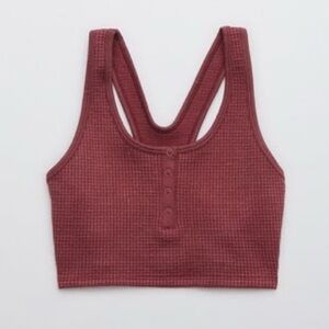 Aerie Waffle Knit Bralette - Brick Red